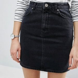 ASOS DESIGN denim original high waisted skirt